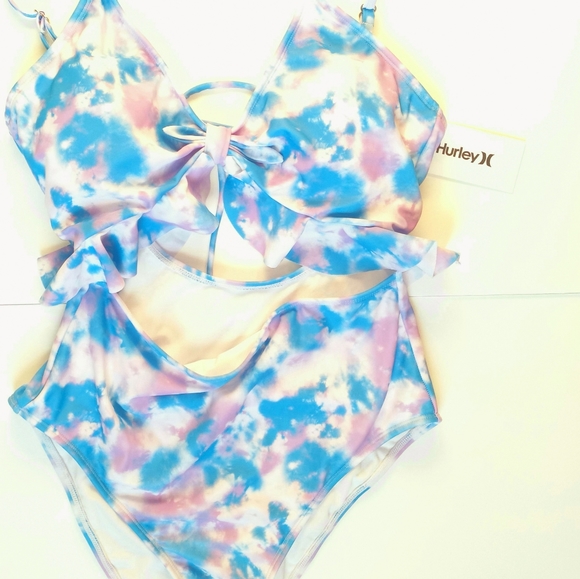 Hurley Purple/Blue Tie Dye One Piece Swim Suit / SIZE M - NWT - Picture 2 of 9